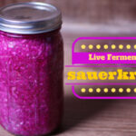 Hot pink sauerkraut in a jar